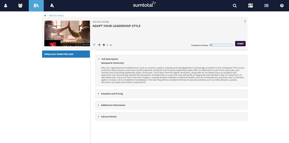 Launch Coursera content from SumTotal LMS